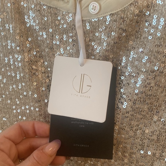 Brand new gold sequins good to be dressed up or down! - Picture 2 of 2